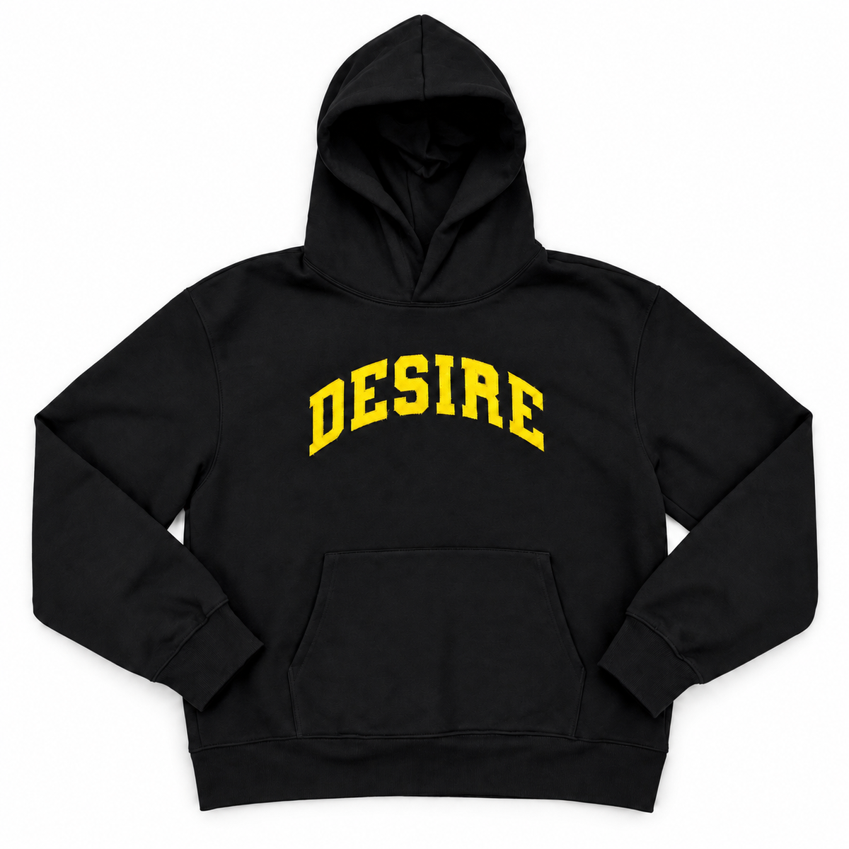 DESIRE Appliqué Hoodie — Black / Yellow
