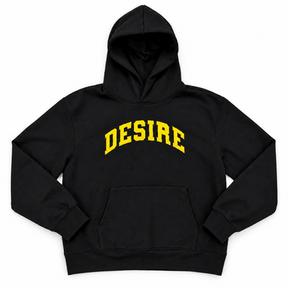 DESIRE Appliqué Hoodie — Black / Yellow