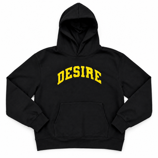 DESIRE Appliqué Hoodie — Black / Yellow