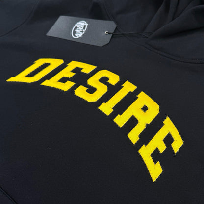 DESIRE Appliqué Hoodie — Black / Yellow