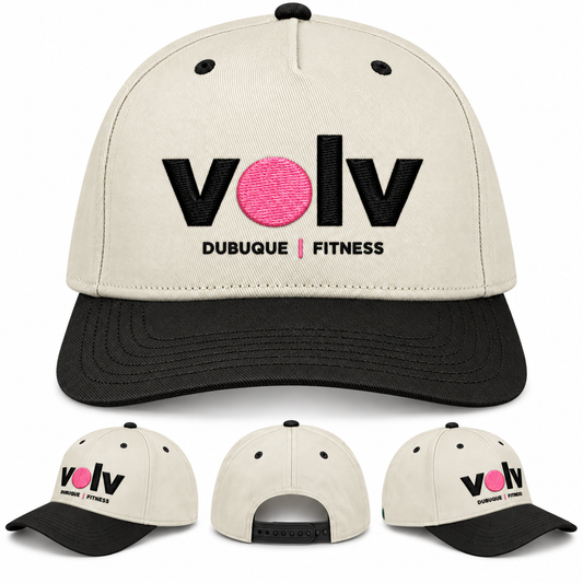 Volv in Pink — Twill Adj Hat Stone/Black